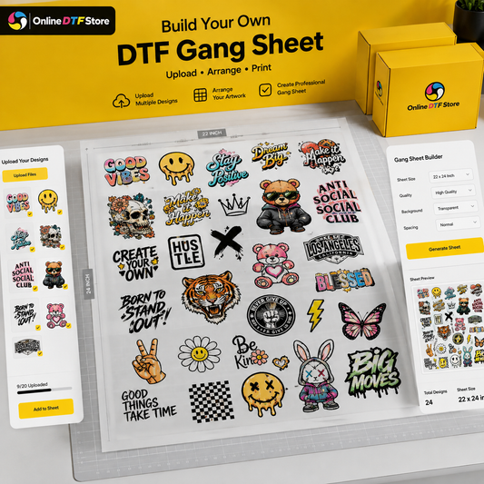 Custom DTF Gang Sheet Builder – 14" Wide Ready-to-Press Transfers